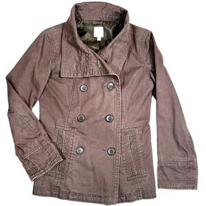 GAP Women's Brown Double Breasted Utility Gorpcore Trench Pea Coat Size Small‎